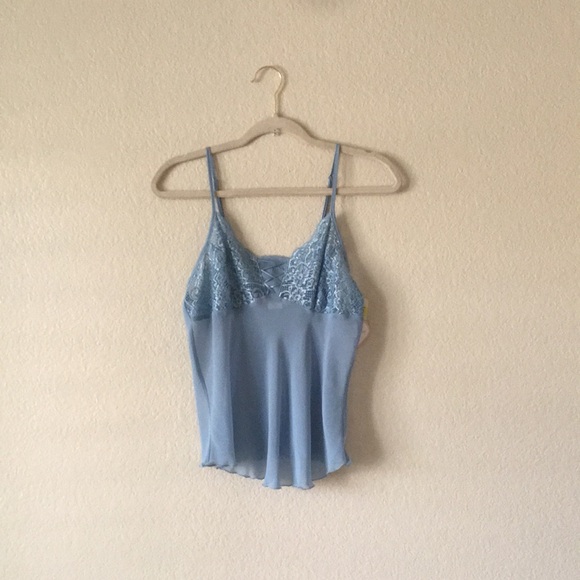 Je T'adore Babydoll Camisole Lace Cami Tank Top Chiffon - Picture 1 of 14